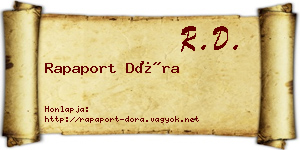 Rapaport Dóra névjegykártya